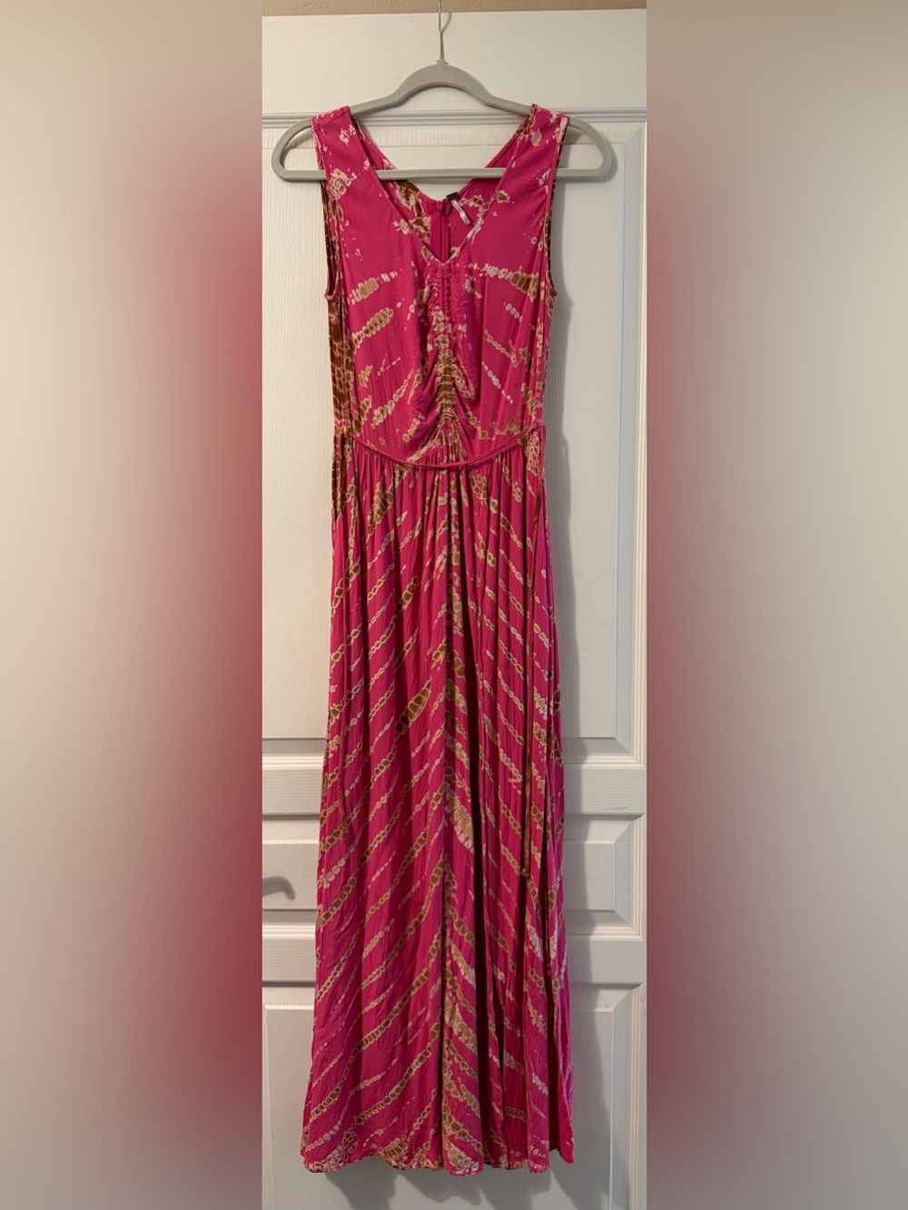 Young Fabulous & Broke YFB Pink Tie Dye Boho Maxi Dress